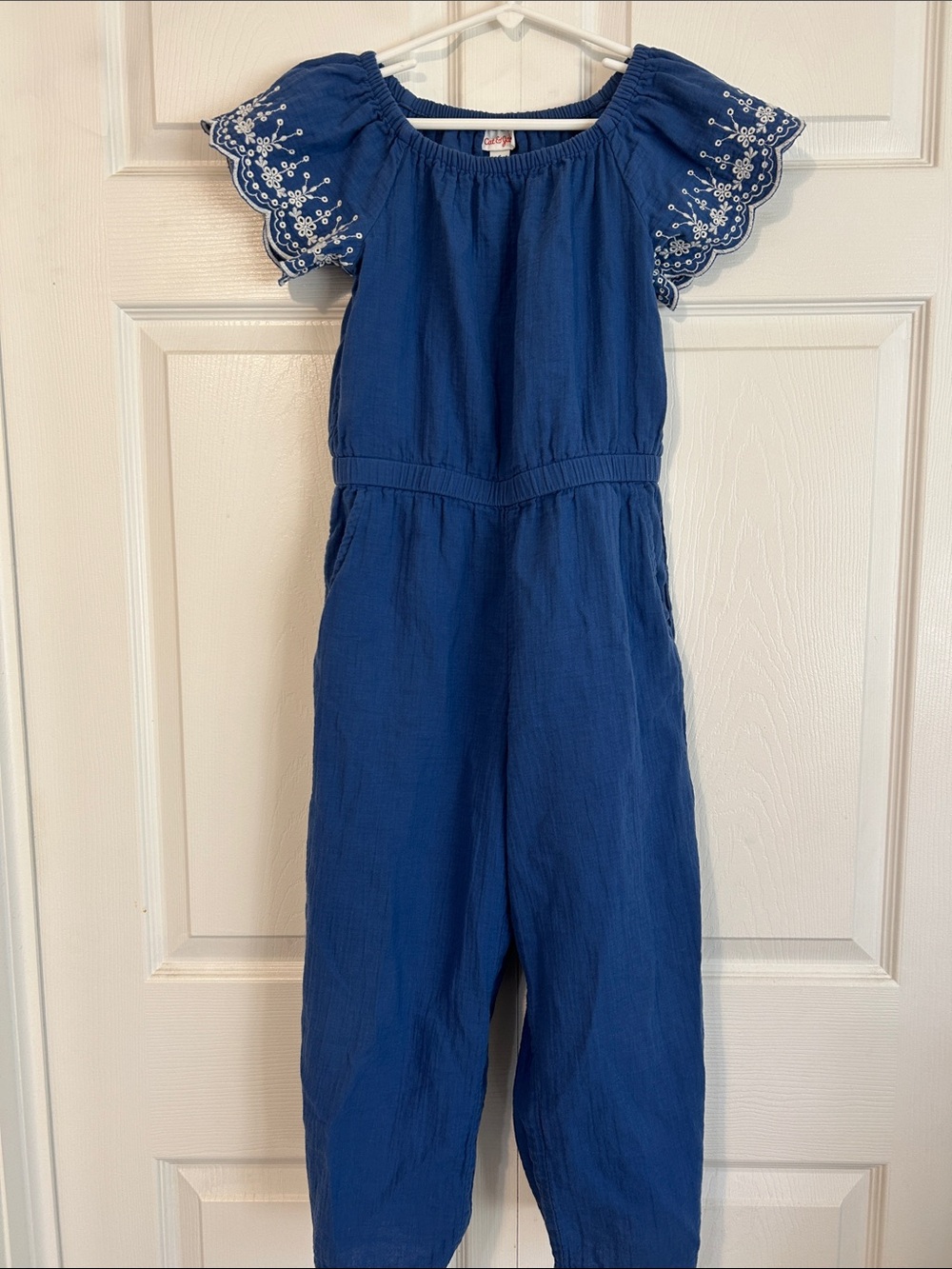 4 for $25! Cat & Jack Navy Blue Embroidered-Sleeve Girls' Jumpsuit